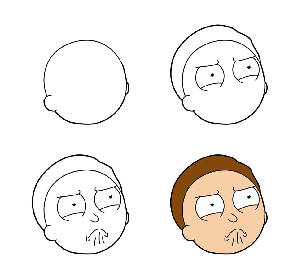 Morty Face Drawing Ideas