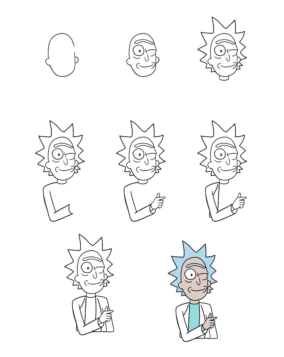 Rick Sanchez Character Drawing Ideas