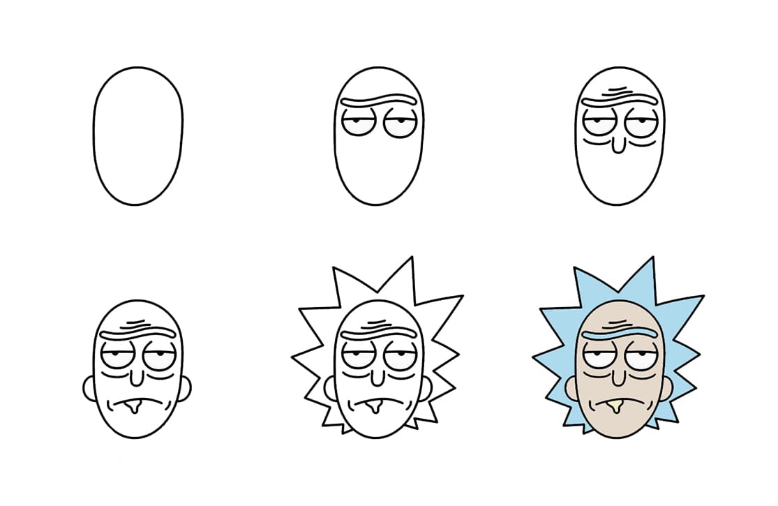 Rick Sanchez Face Drawing Ideas
