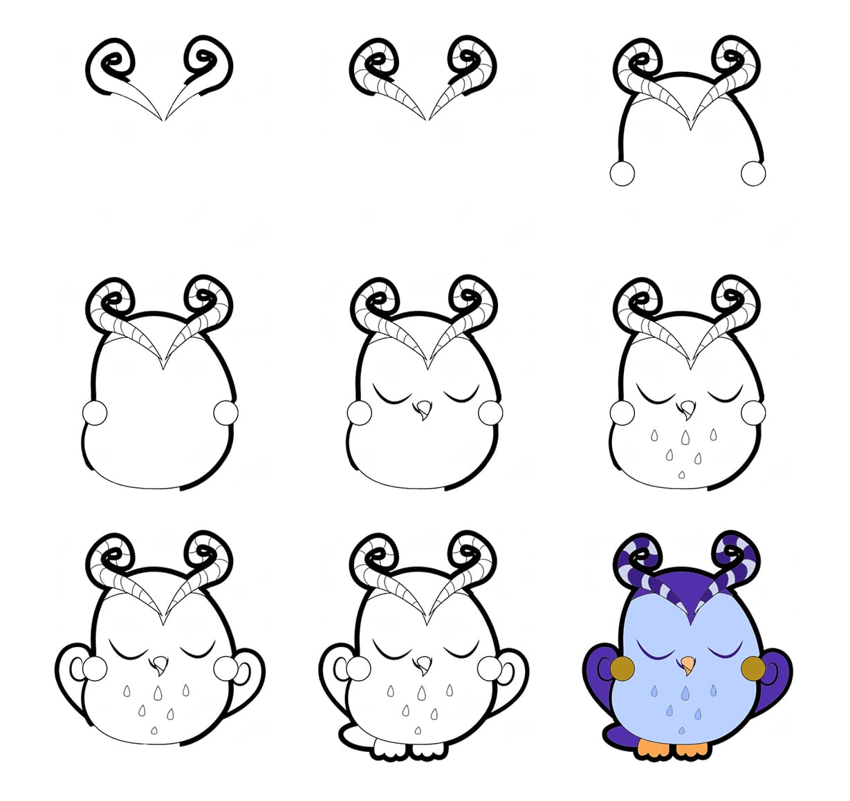 Sleeping Odus Drawing Ideas