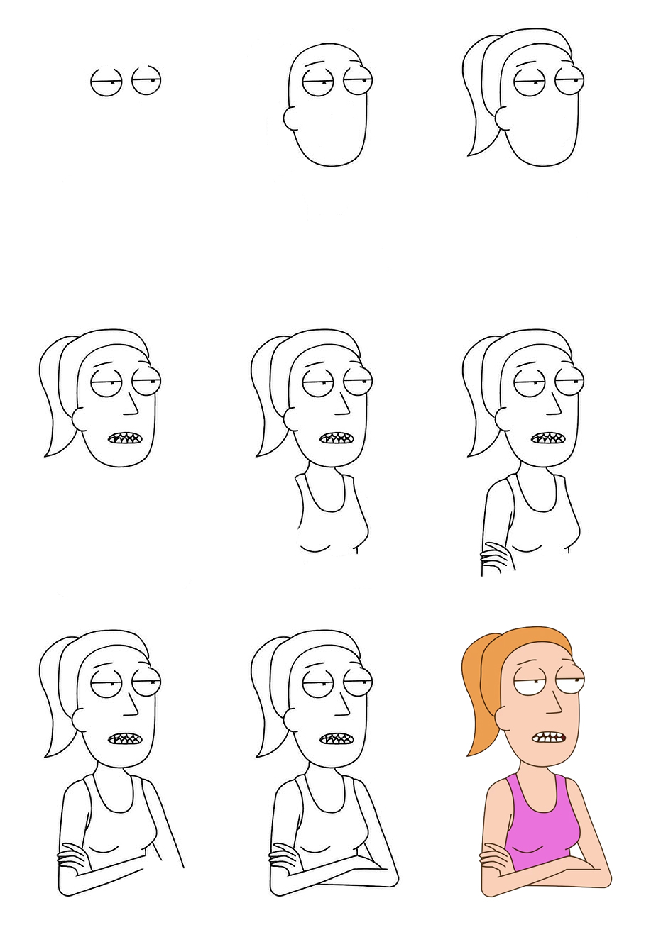 Summer from Rick And Morty Drawing Ideas