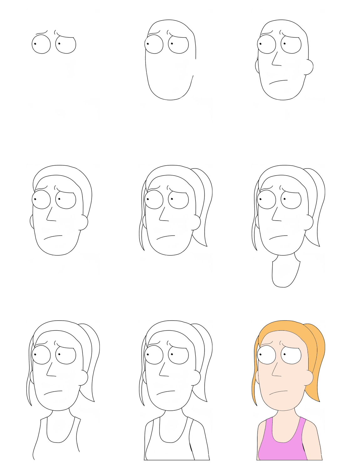 Summer from Rick & Morty Drawing Ideas