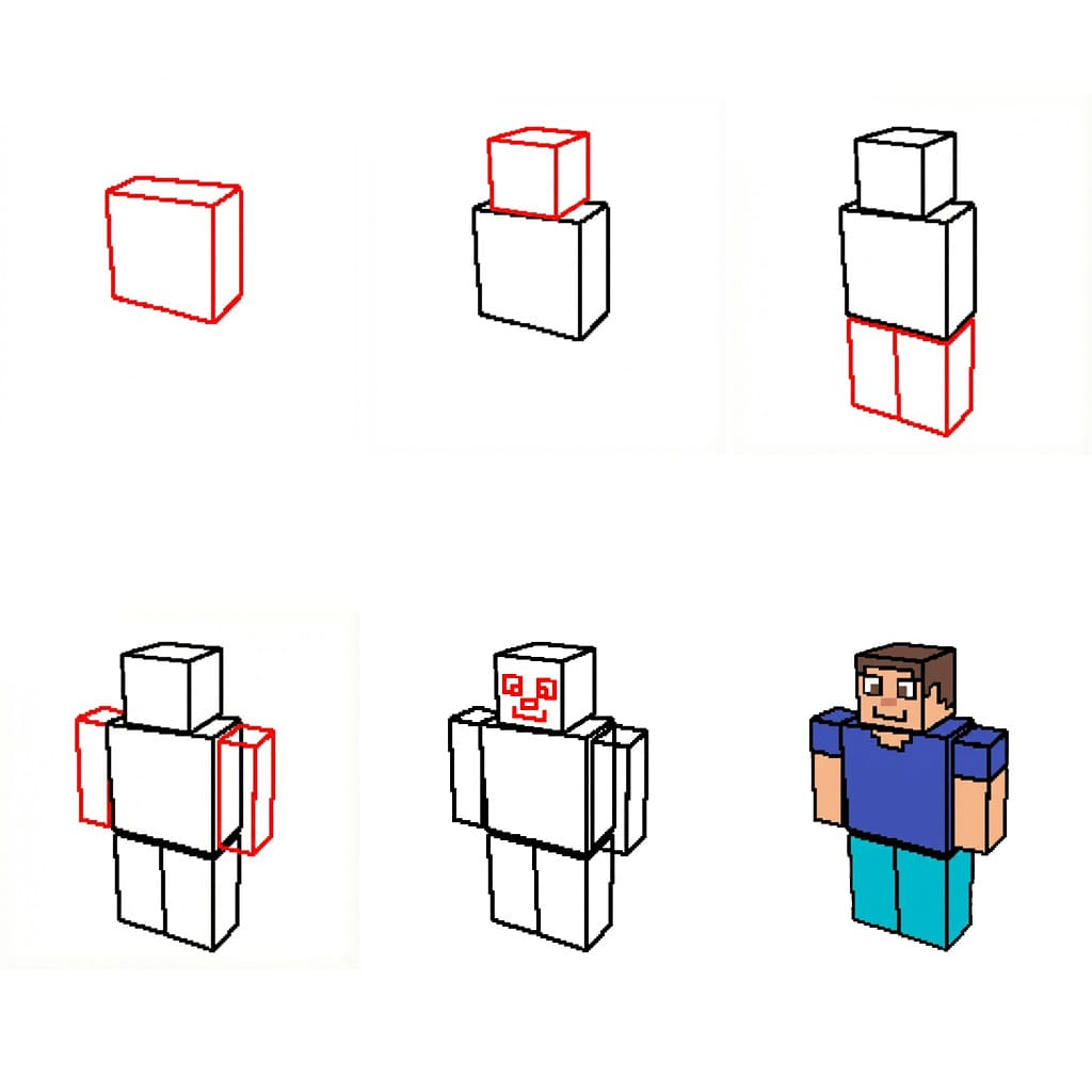 A Man in Minecraft Drawing Ideas
