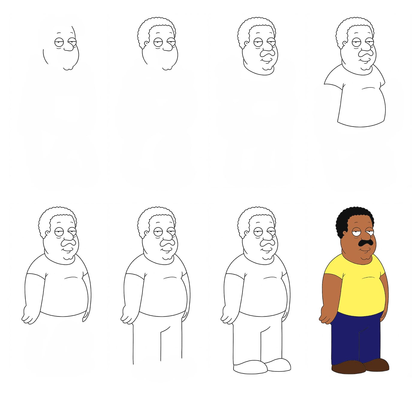 Cleveland Family Guy Drawing Ideas