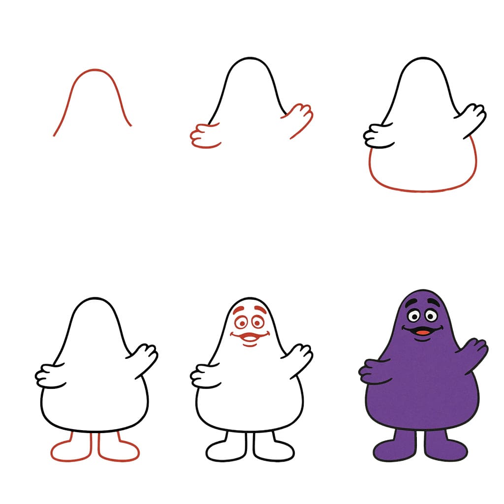 Grimace character Drawing Ideas
