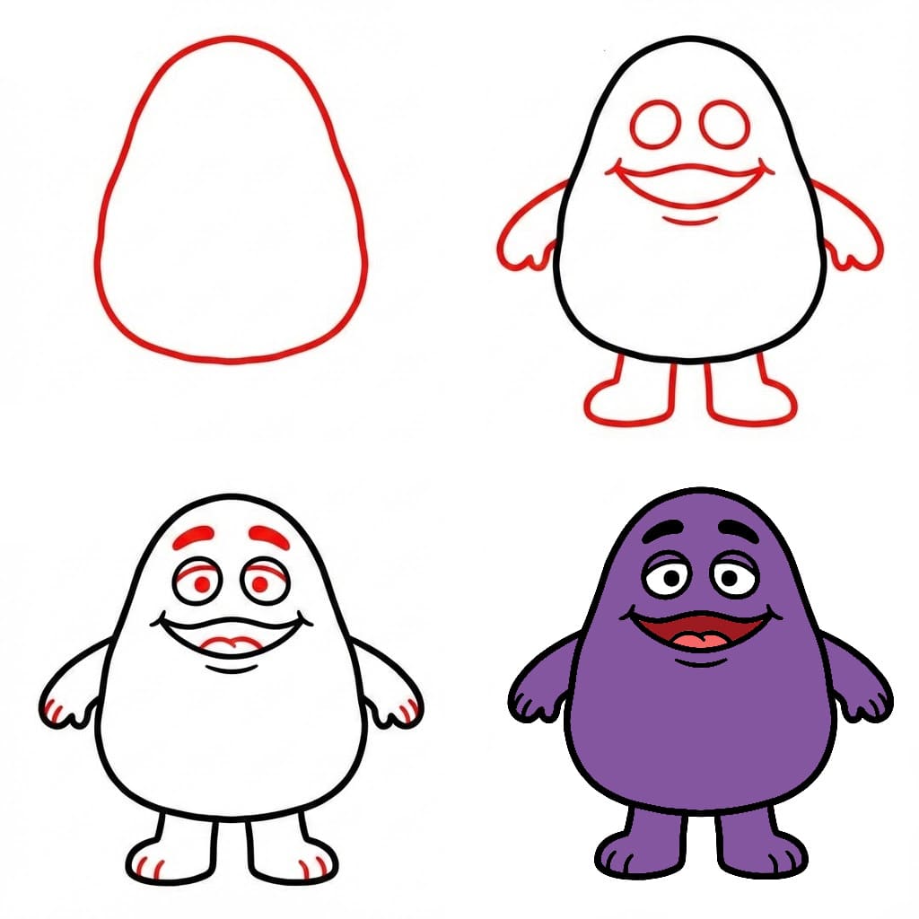 Grimace easy Drawing Ideas
