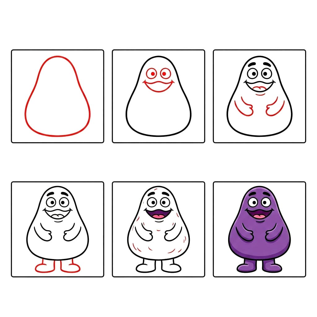 Grimace for kids Drawing Ideas