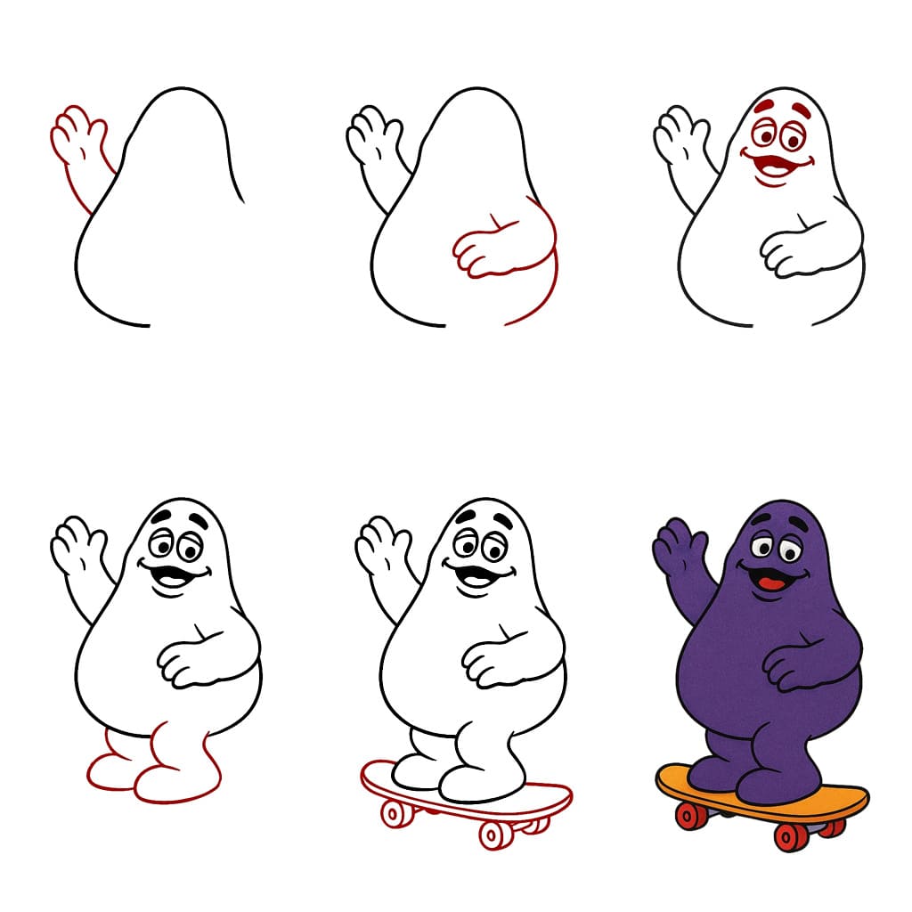 Grimace skating Drawing Ideas