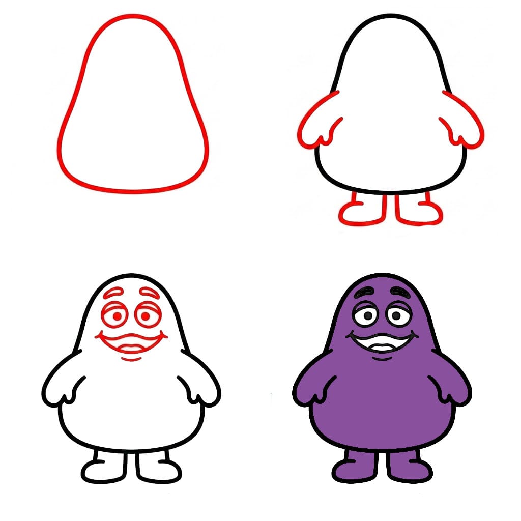 Grimace the mascot Drawing Ideas