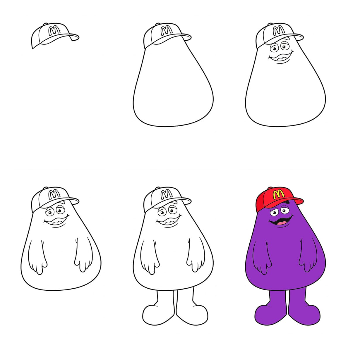 Grimace with a cap Drawing Ideas