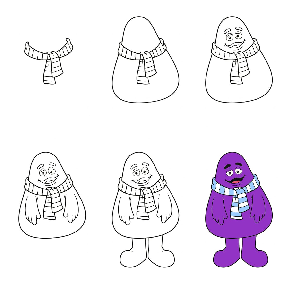 Grimace with a scarft Drawing Ideas
