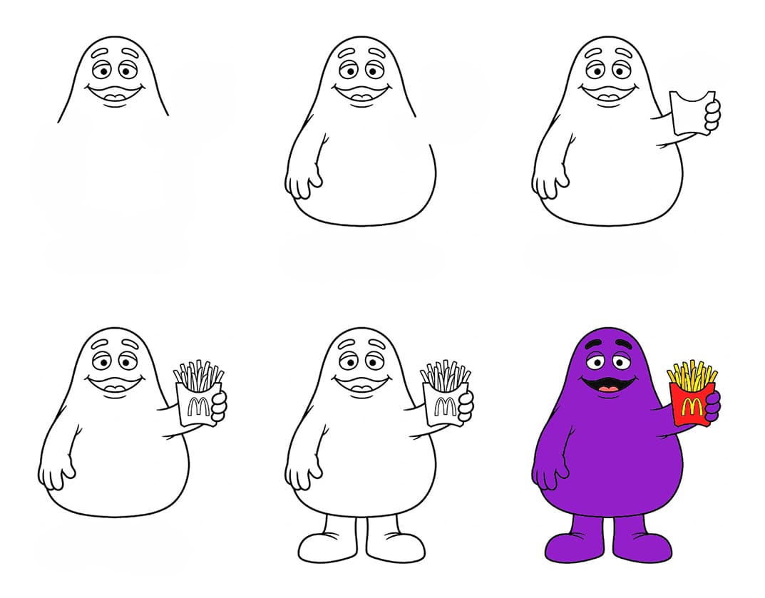 Grimace with fries Drawing Ideas
