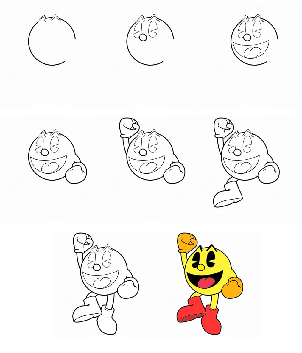 Happy Pac-man Drawing Ideas