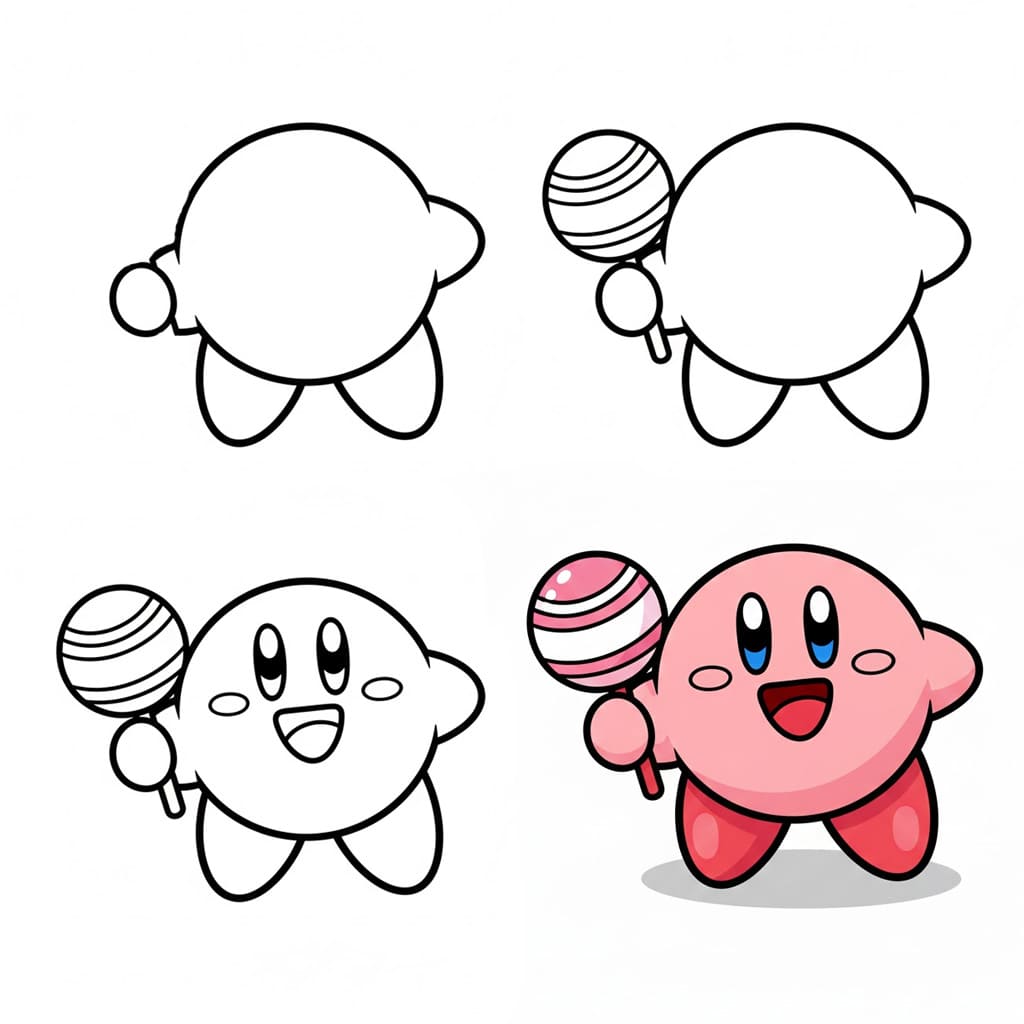 Kirby and Lollipop Drawing Ideas