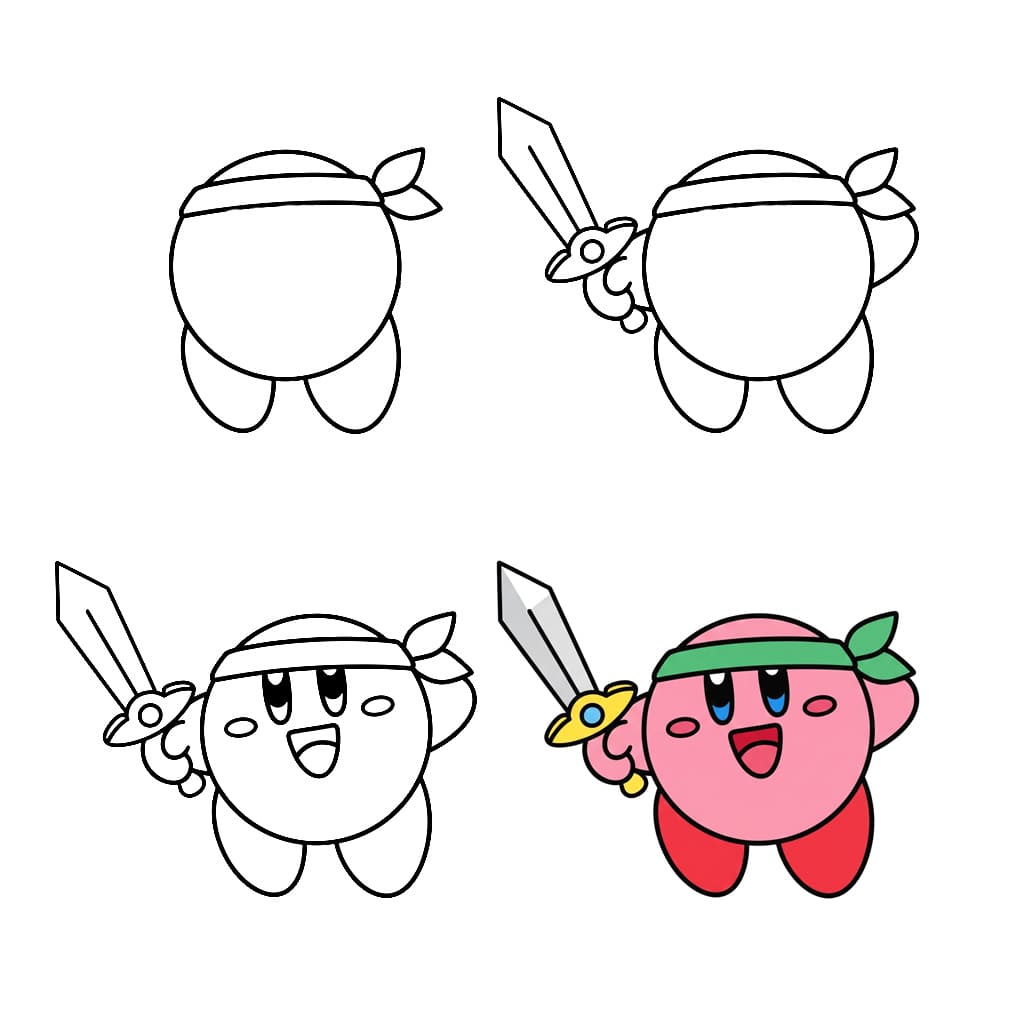 Kirby and sword Drawing Ideas