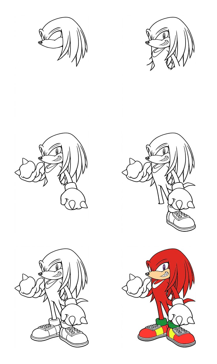 Knuckles - Sonic the Hedgehog Drawing Ideas