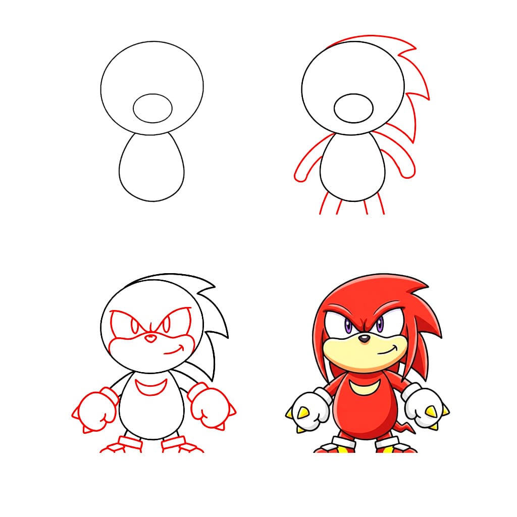 Knuckles for kids Drawing Ideas