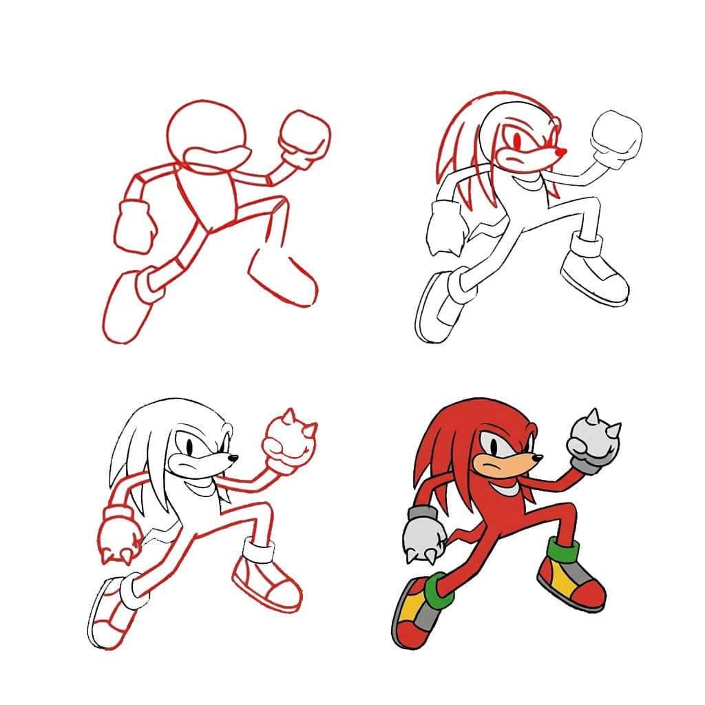 Knuckles the Echidna Drawing Ideas