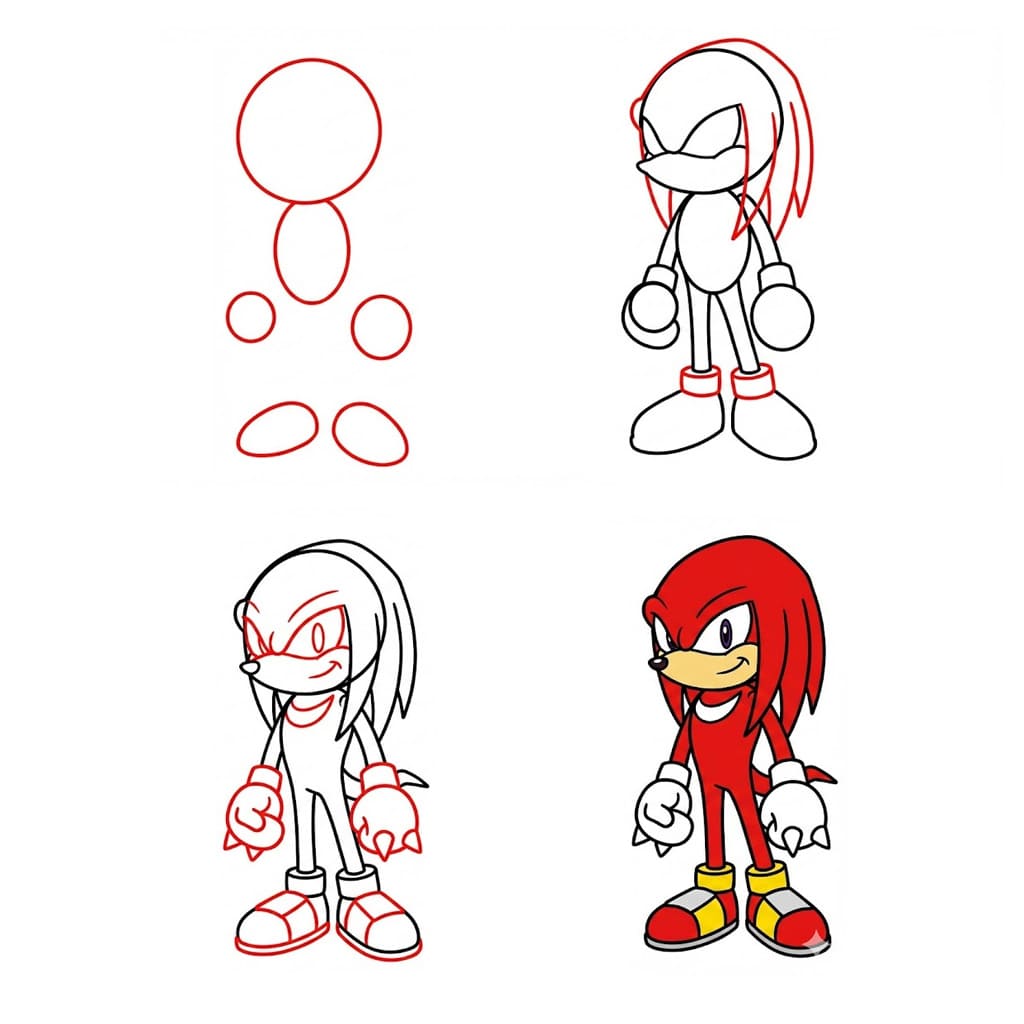 Knuckles the hero Drawing Ideas