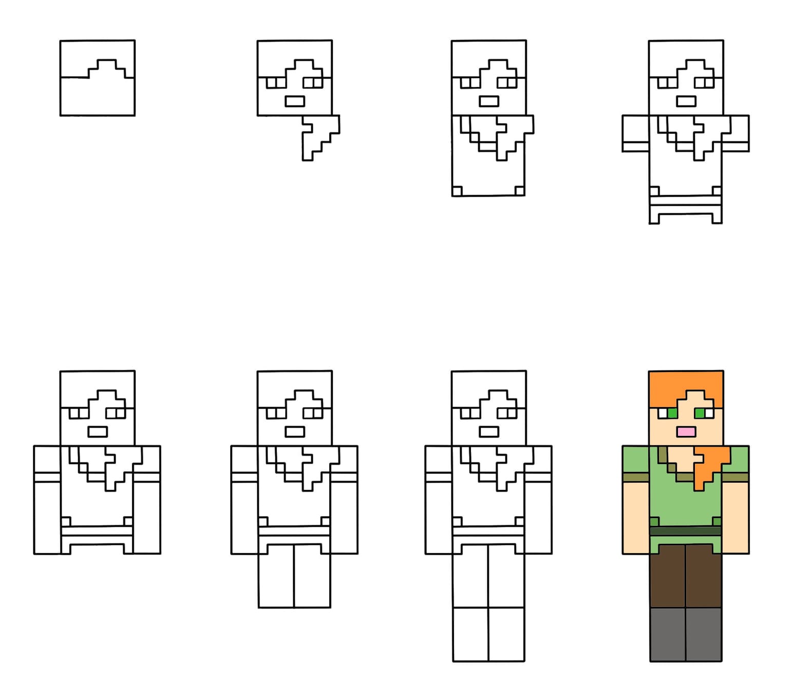 Minecraft Alex Drawing Ideas