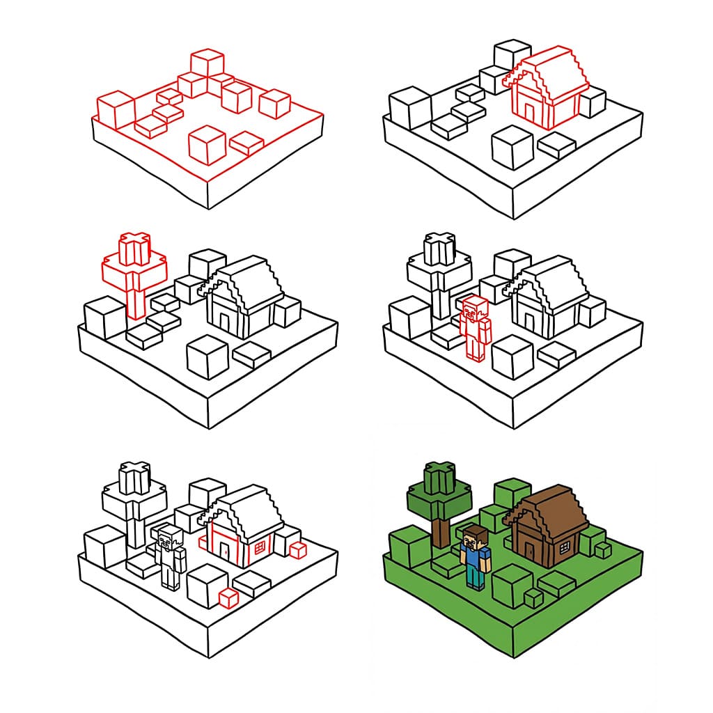 Minecraft Garden Drawing Ideas