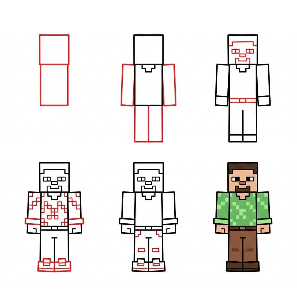 Minecraft Human Drawing Ideas