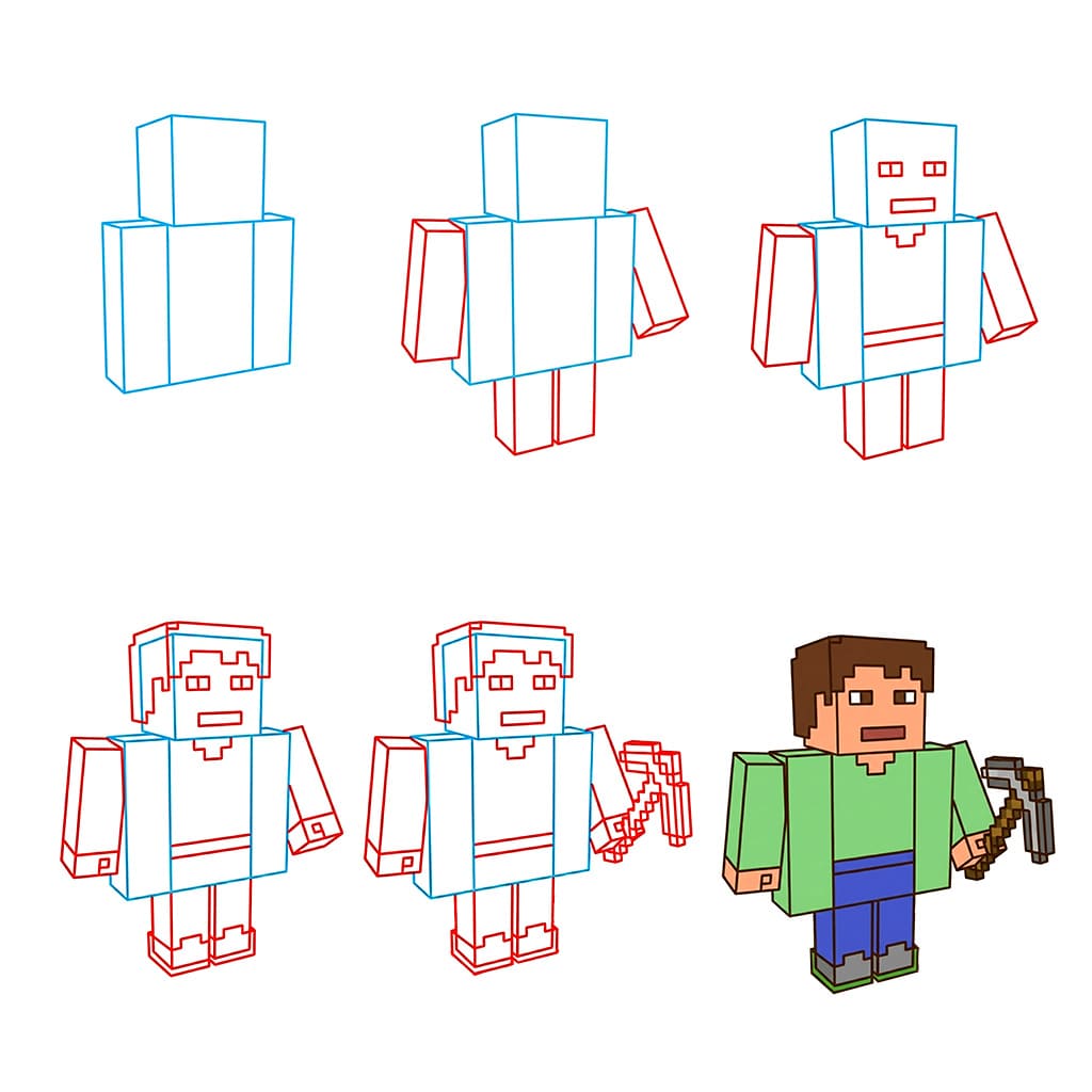 Minecraft Man Drawing Ideas