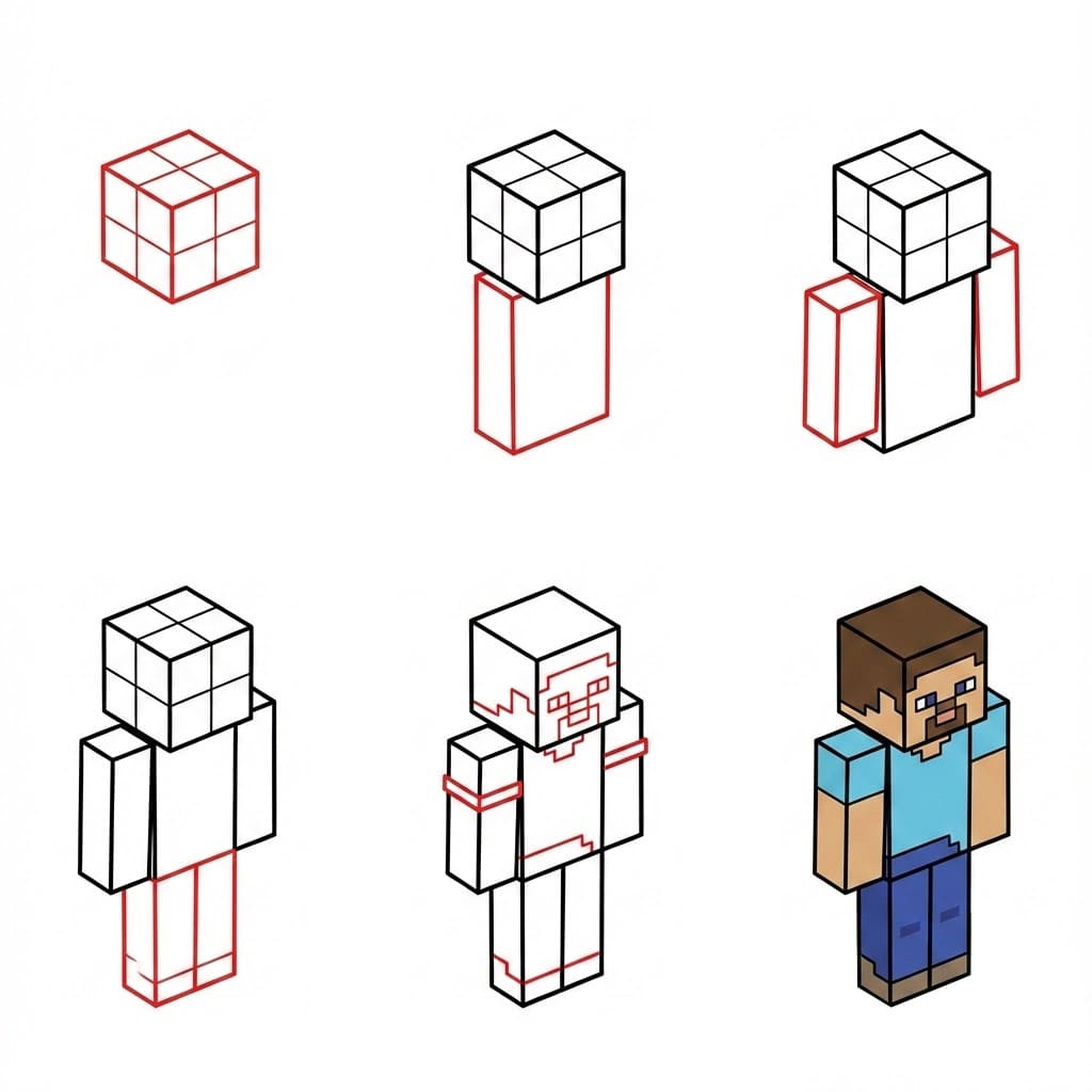 Minecraft Steve Drawing Ideas