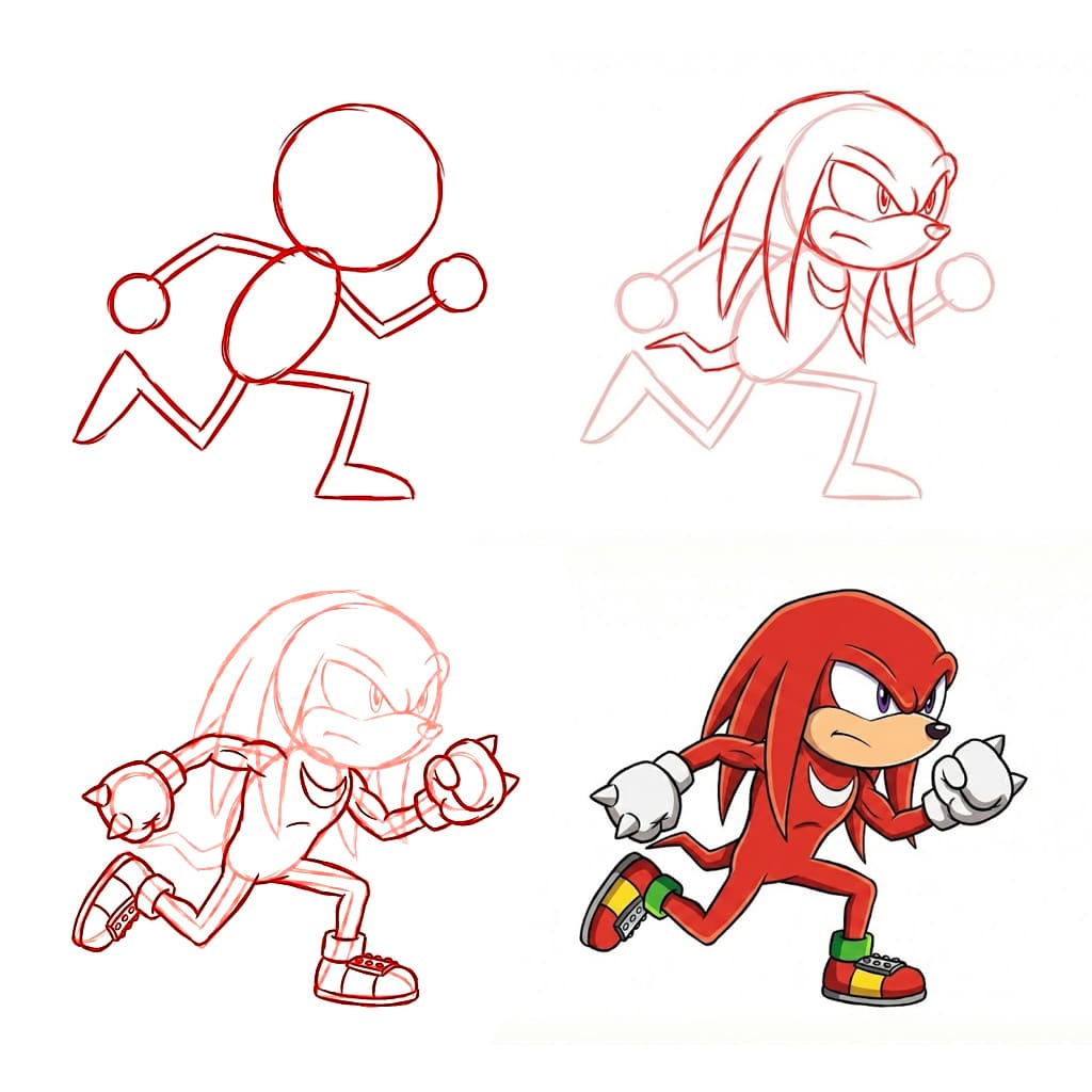 Running Knuckles Drawing Ideas
