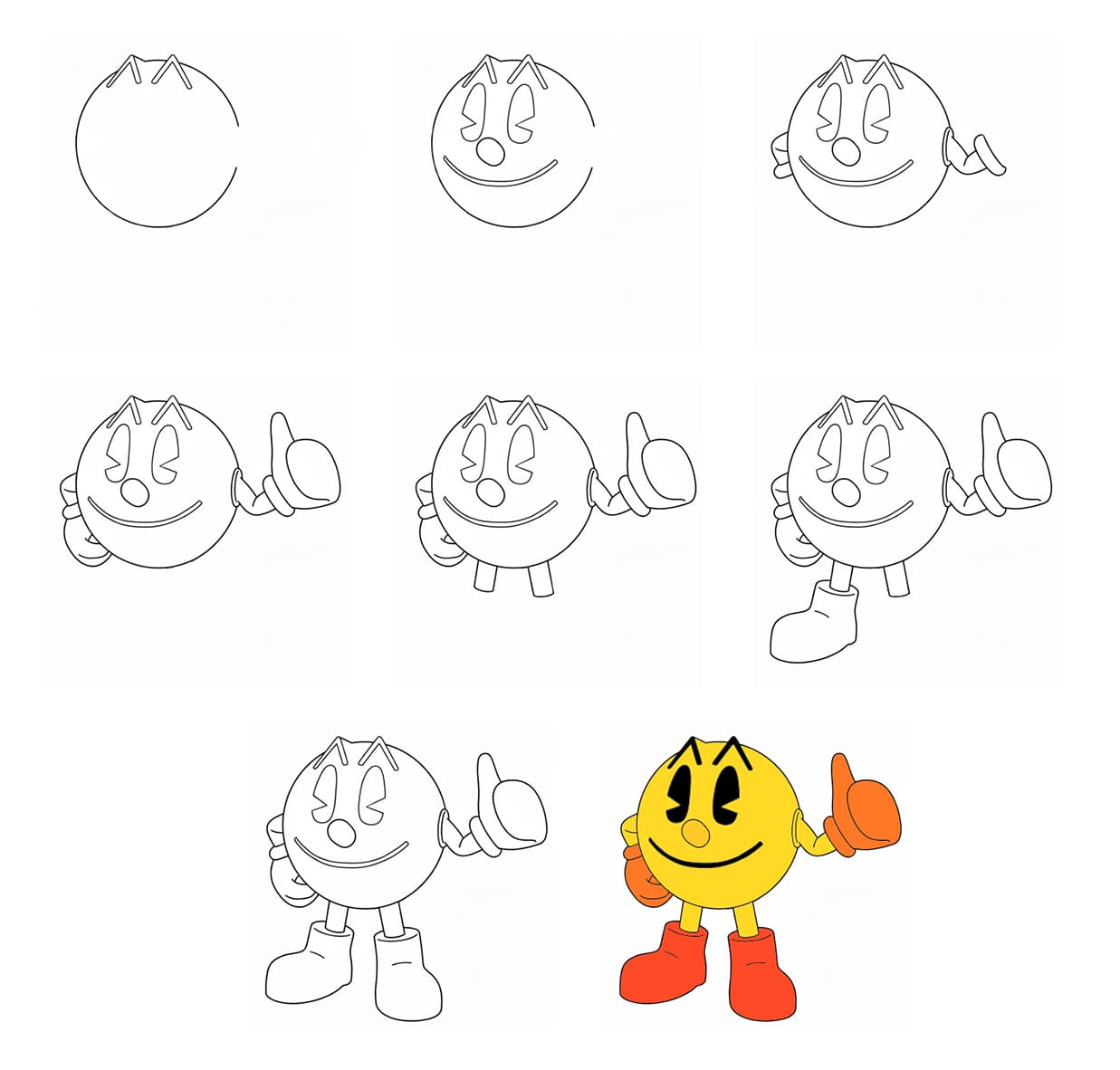 Smiling Pac-Man Drawing Ideas