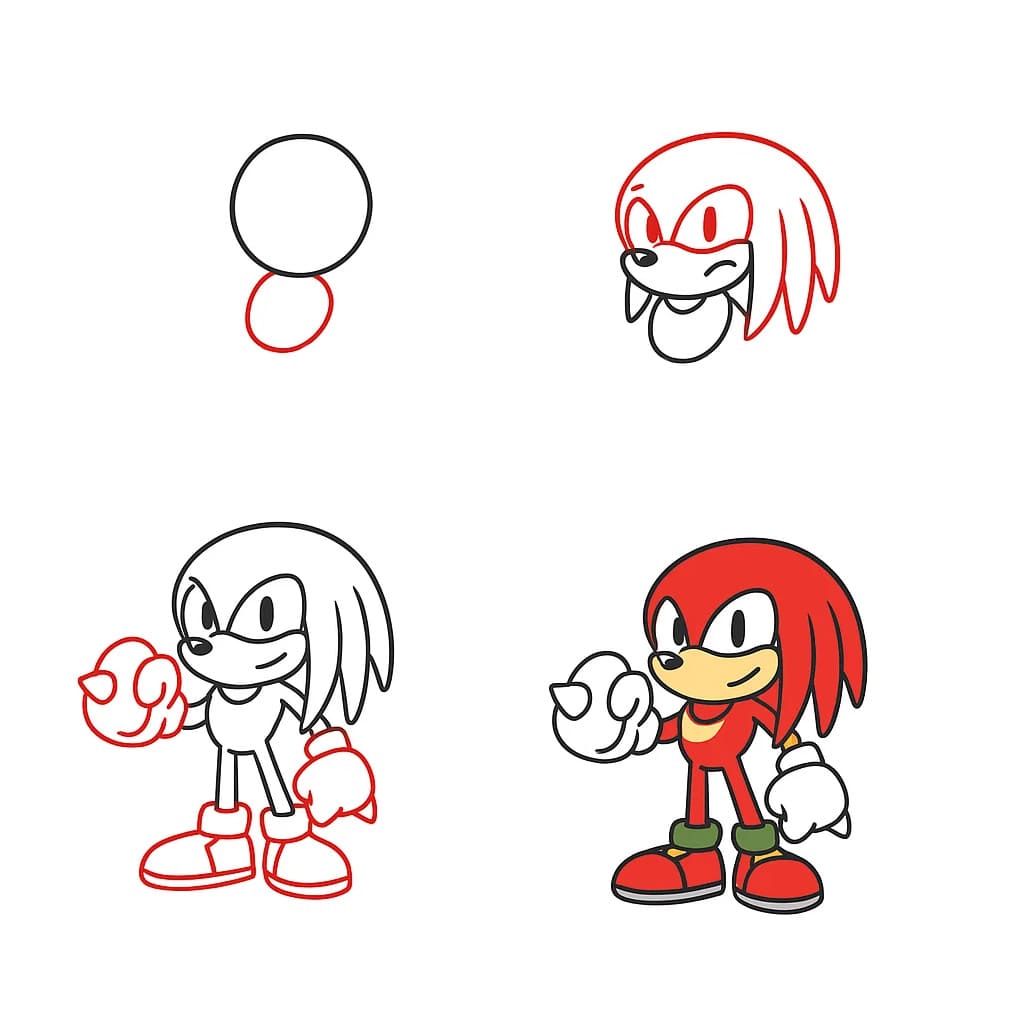 Sonic - Knuckles Drawing Ideas
