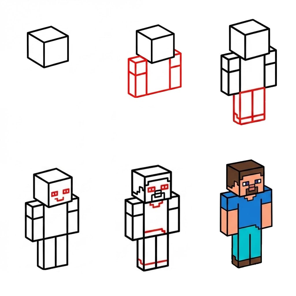 Steve Minecraft Drawing Ideas