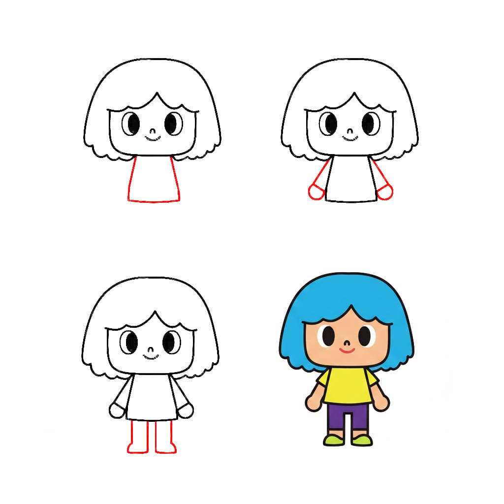 Toca Boca blue hair girl Drawing Ideas