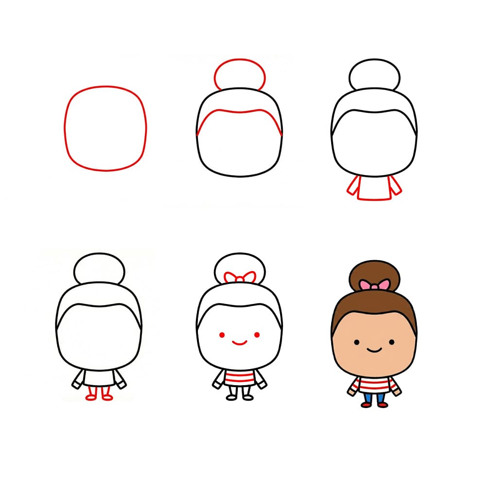 Toca Boca easy girl Drawing Ideas