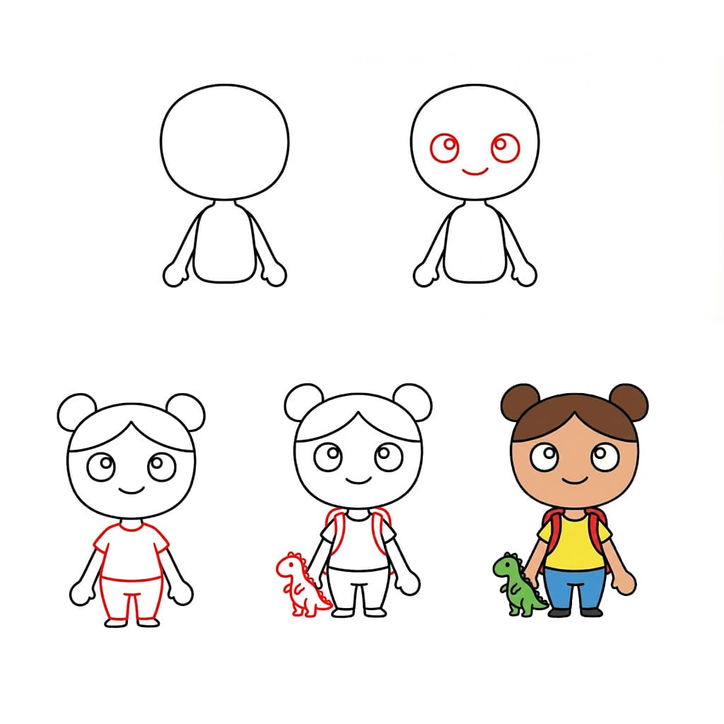 Toca Boca girl with toy Drawing Ideas