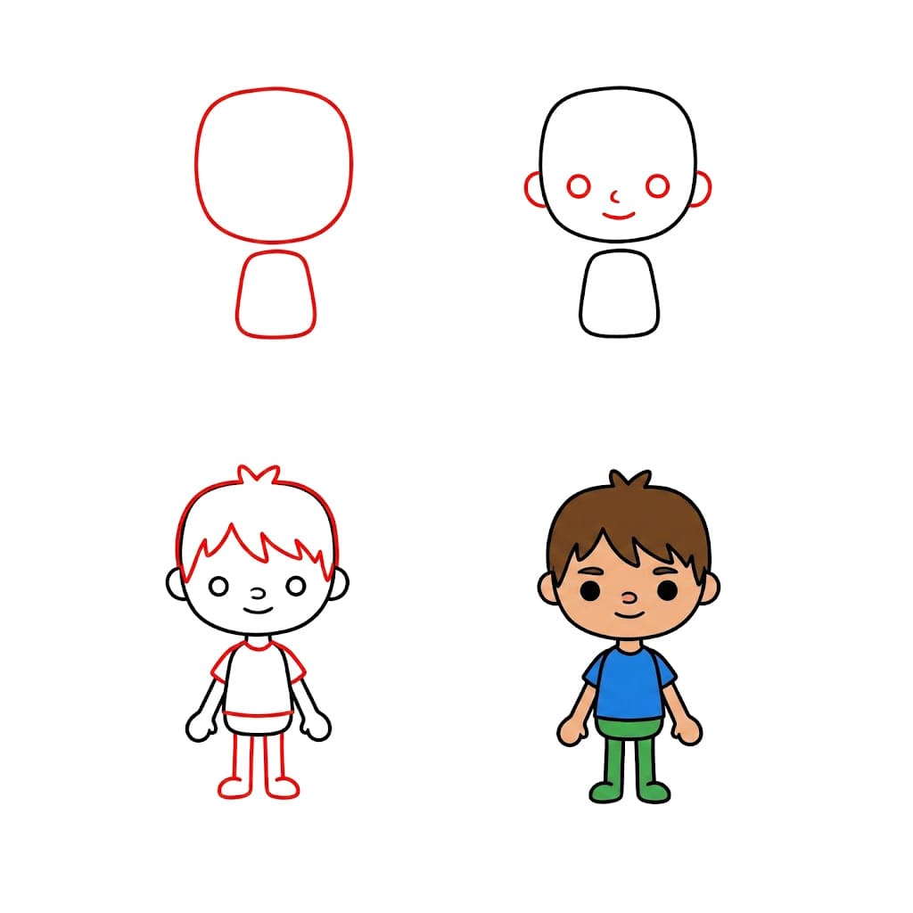 Toca Boca little boy Drawing Ideas