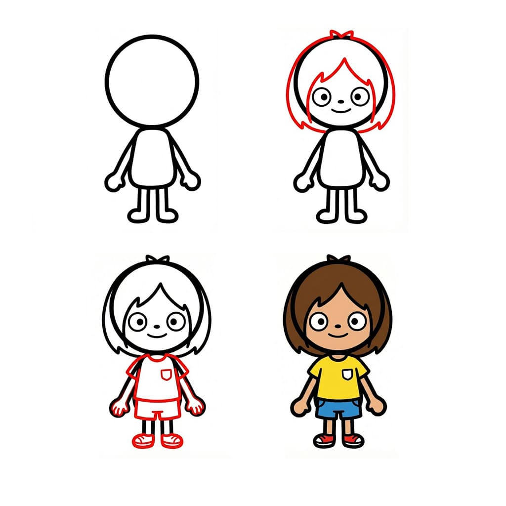 Toca Boca lovely girl Drawing Ideas