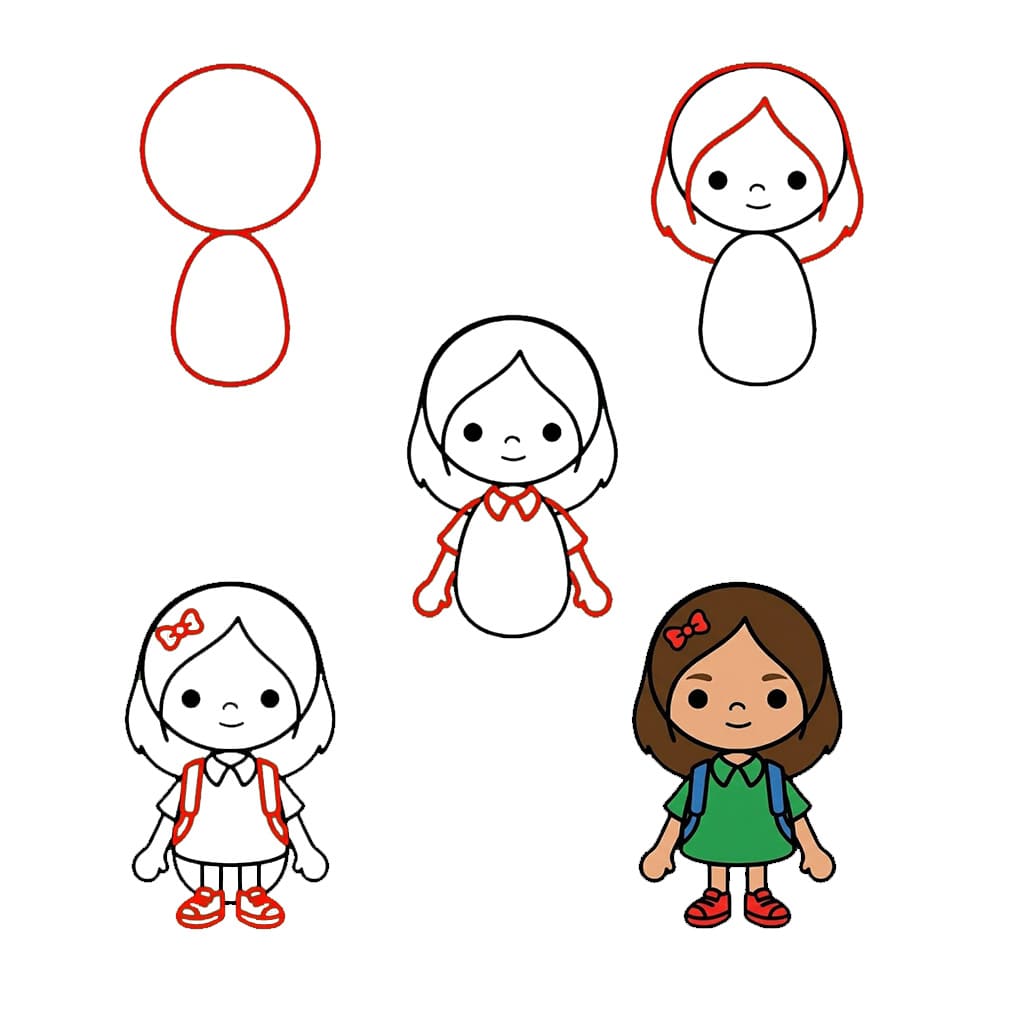Toca Boca pretty girl Drawing Ideas