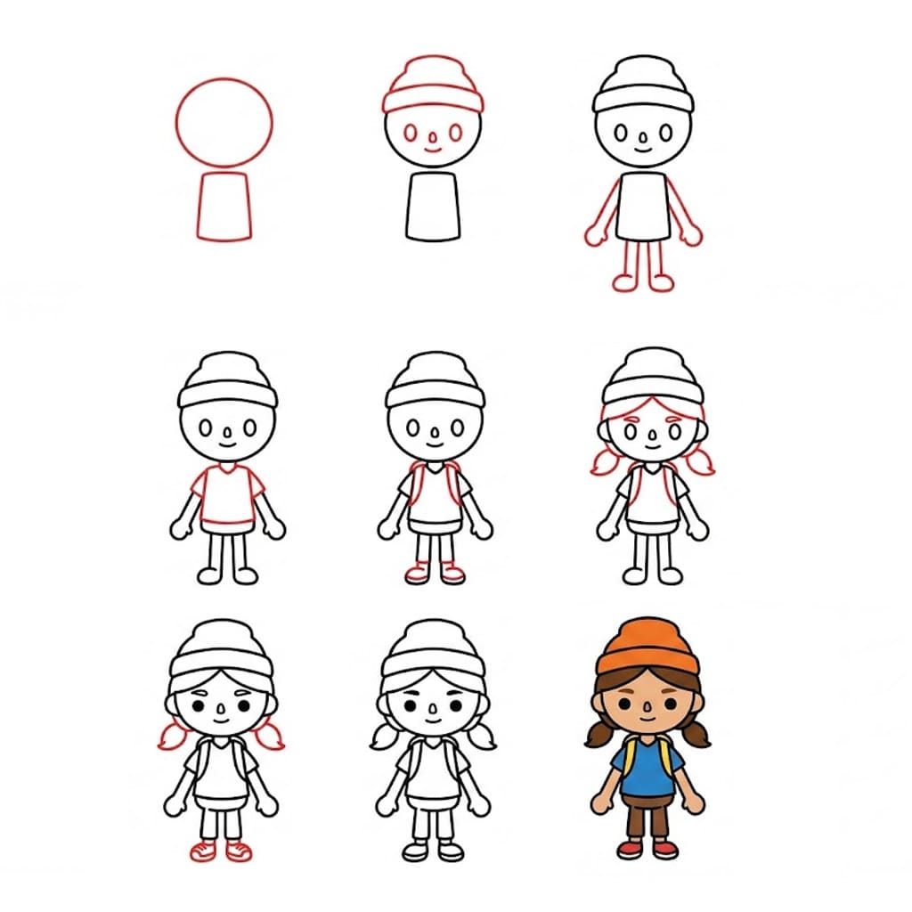 Toca Boca school girl Drawing Ideas