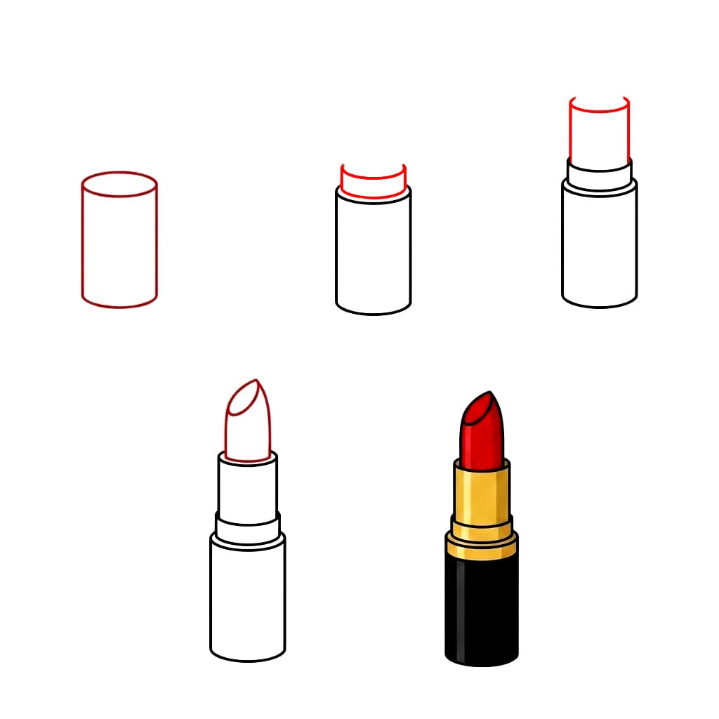 A red lipstick Drawing Ideas