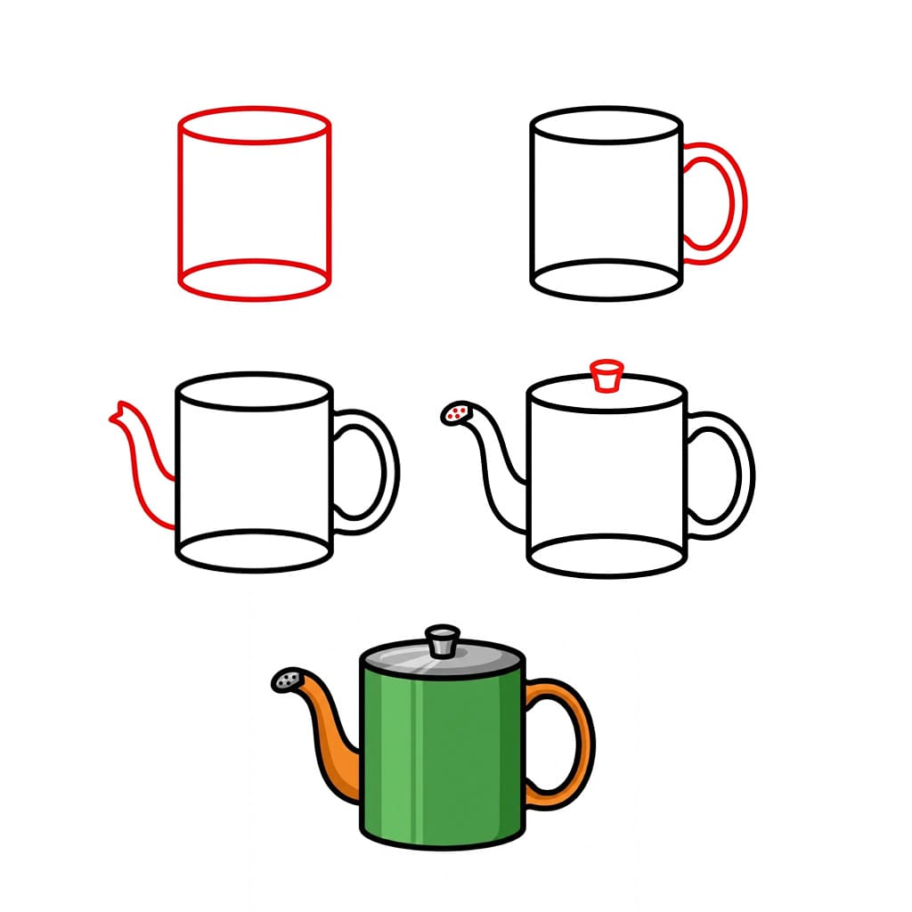 A simple watering can Drawing Ideas