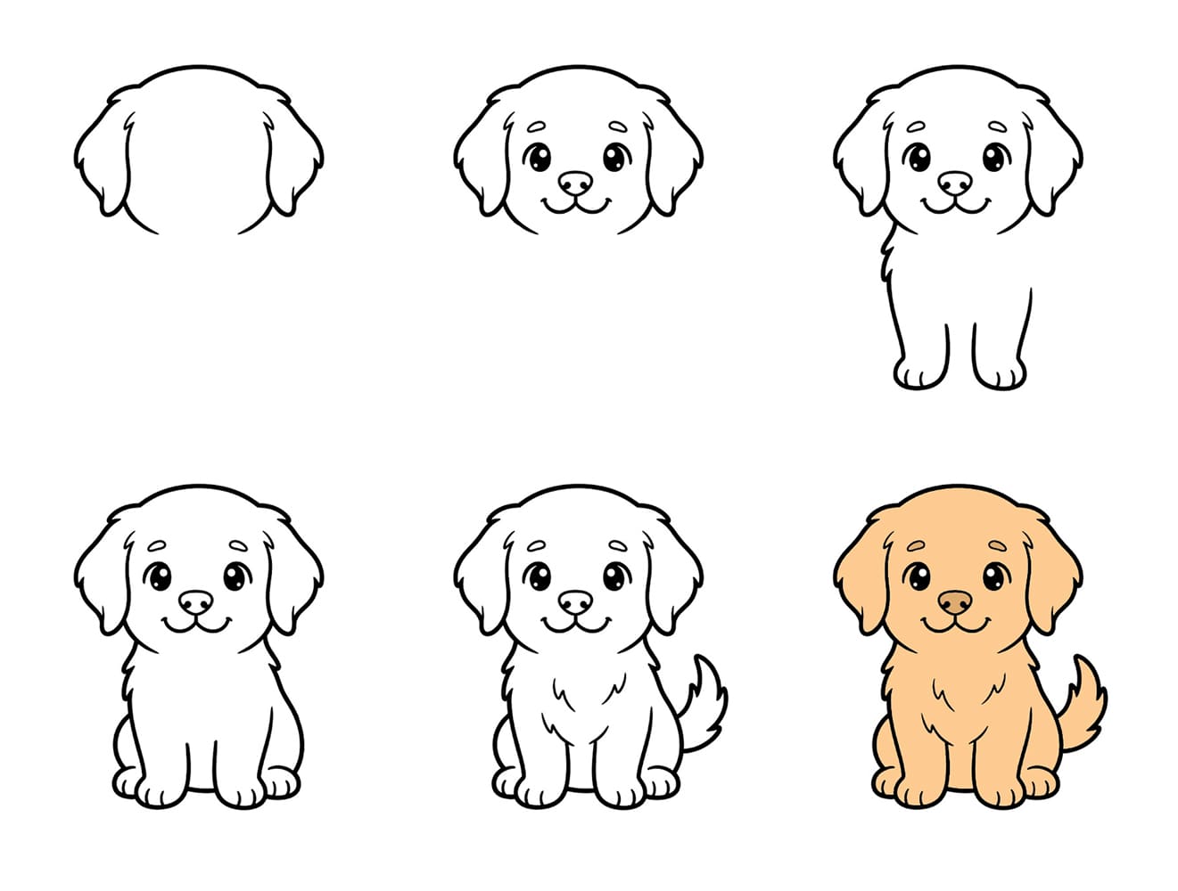 Adorable Golden Retriever Puppy Drawing Ideas
