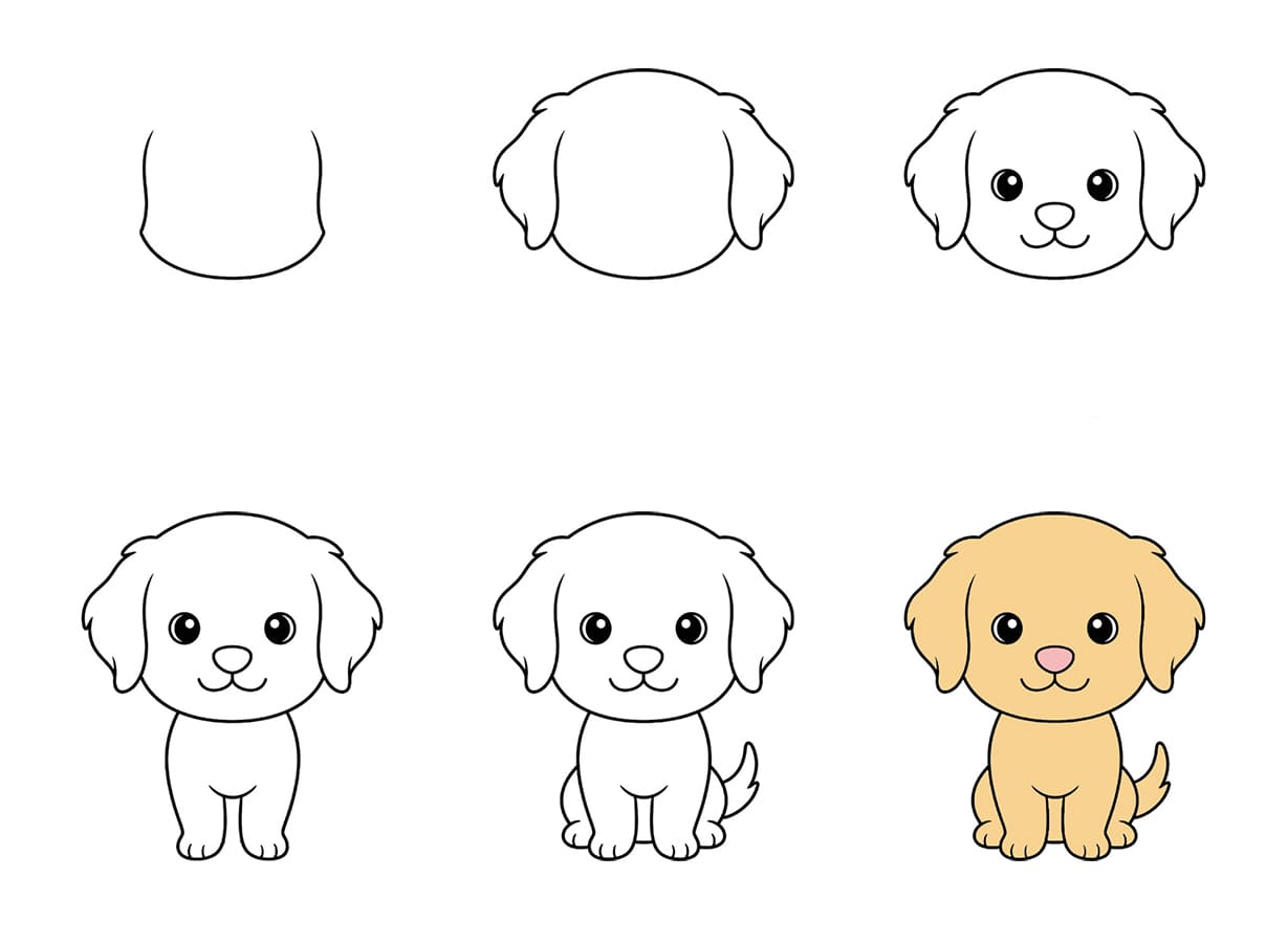 Adorable Golden Retriever Drawing Ideas