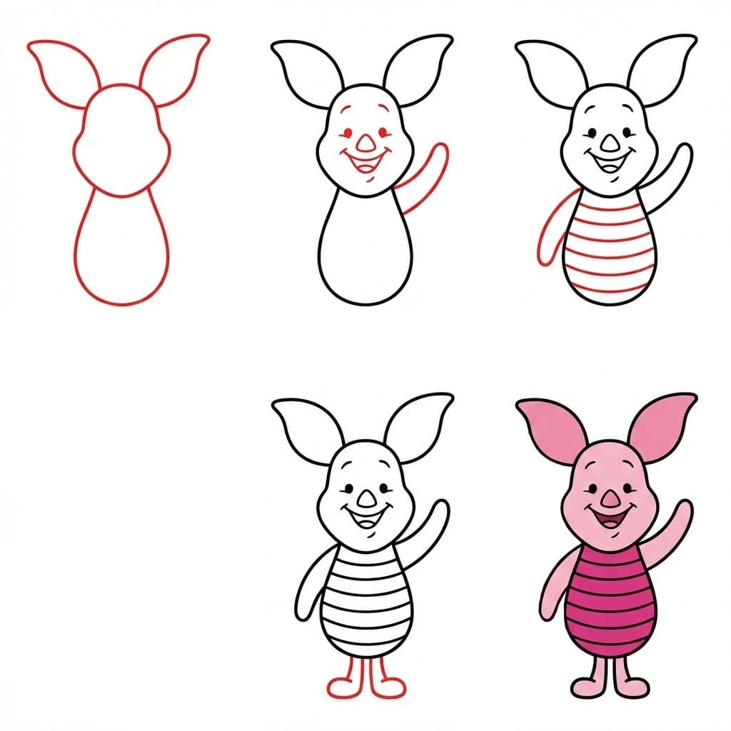 Adorable Piglet Drawing Ideas