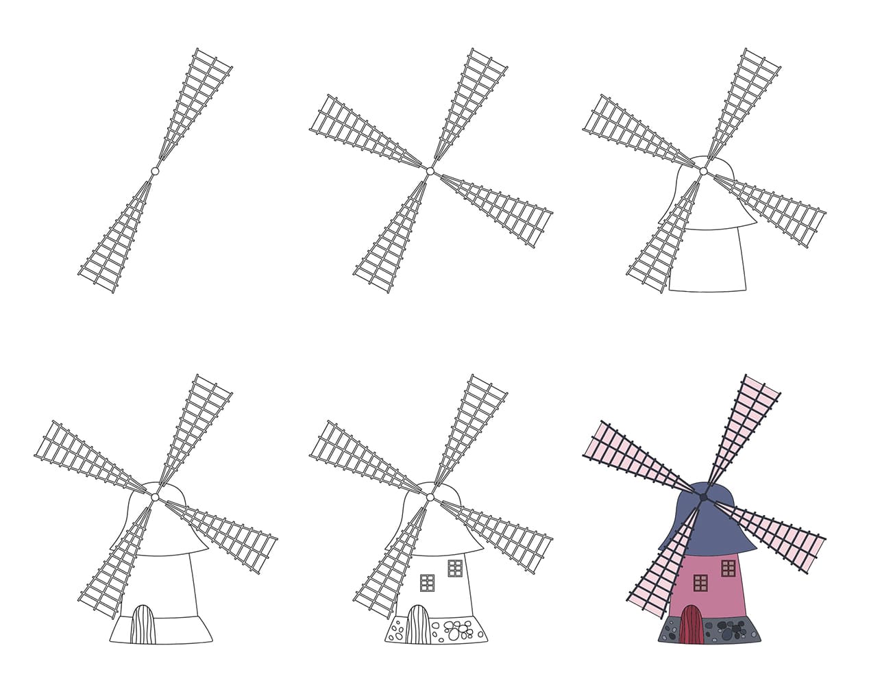 Amsterdam Windmill Drawing Ideas