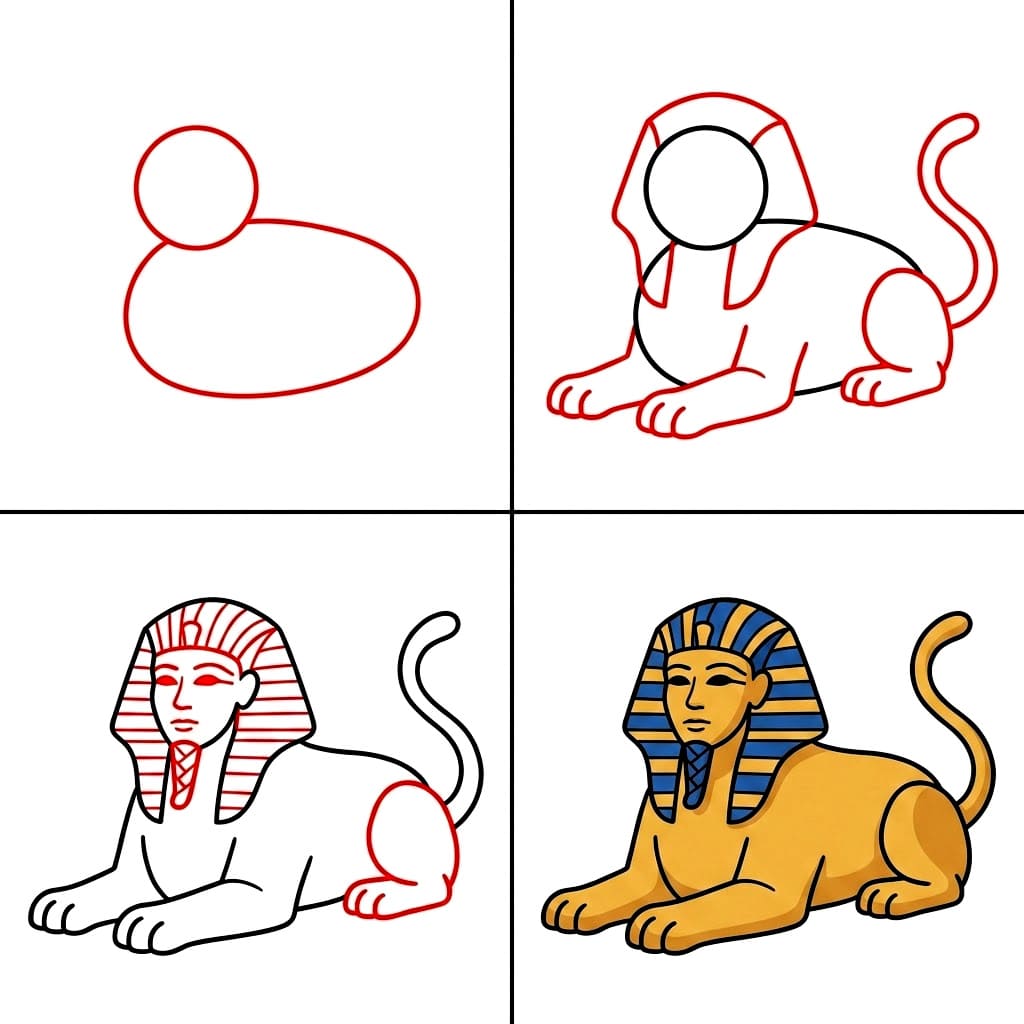 Ancient African Sphinx Drawing Ideas