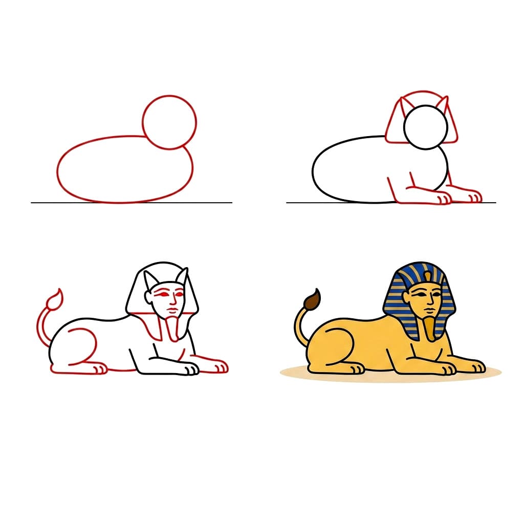 Ancient Sphinx Drawing Ideas