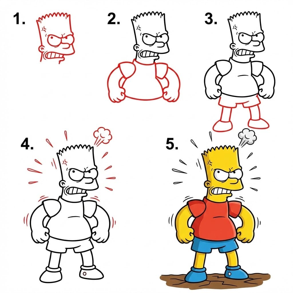 Angry Bart Simpson Drawing Ideas