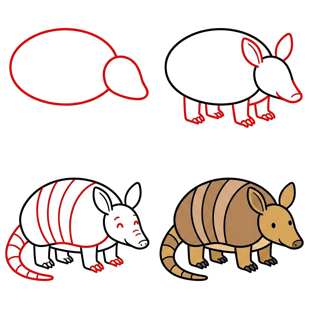 Armadillo for children Drawing Ideas