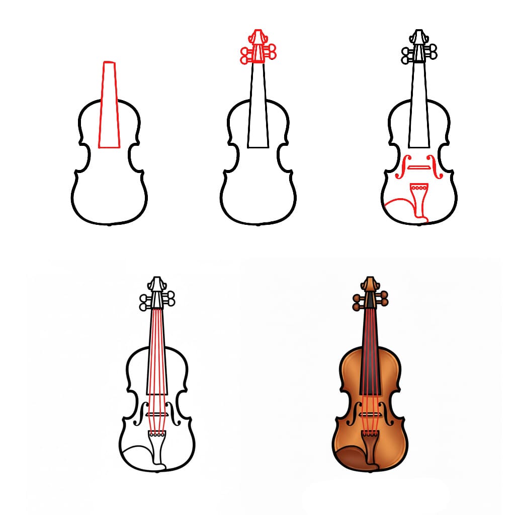 Artistic Violin Drawing Ideas